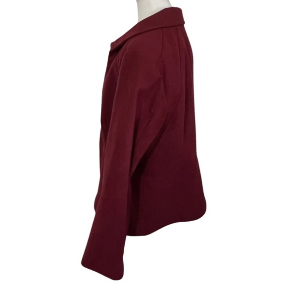 CHICO'S Women's Size 2 (L/12) Dark Red Blazer Jacket Hook Eye Closure Lined - Picture 3 of 9